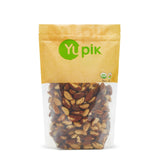 Yupik paquete frontal visible mostrando nueces de Brasil orgánicas como snack saludable