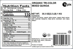 Yupik quinoa tricolor detalle de granos mezclados para textura nutritiva