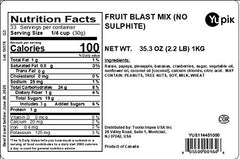 Yupik primer plano de trozos de plátano y papaya con textura apetitosa