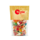 Yupik paquete frontal mostrando 2.2 lb de tortugas gomosas, ideal para compartir