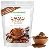 Z Natural Foods empaque frontal del cacao orgánico mostrando la presentación clara y beneficios