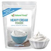 Z Natural Foods paquete frontal mostrando crema en polvo, ahorro y conveniencia