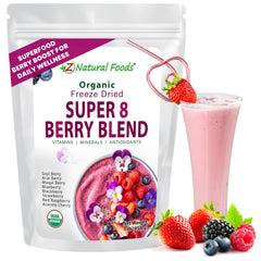 Z Natural Foods frontal del envase mostrando diseño y tamaño conveniente