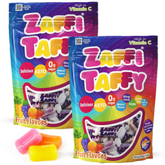 Zollipops zaffi taffy paquete frontal mostrando variedad de sabores y conveniencia