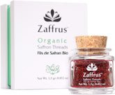 Zaffrus frente del envase mostrando sello orgánico y conservación