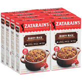 Zatarain's paquete frontal mostrando diseño y tamaño, conveniencia para cocinar