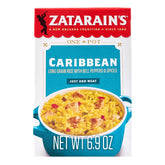 Zatarain's frente del empaque mostrando mezcla caribeña y beneficios rápidos