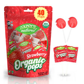 Zazers paleta orgánica de fresa vista frontal mostrando color natural y forma