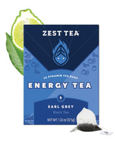 ZEST caja frontal 15 bolsitas mostrando diseño y claridad energética