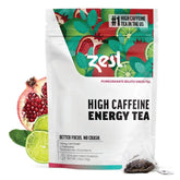Zest frente del paquete mostrando 20 bolsitas y beneficios energéticos