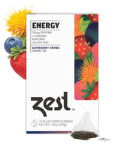 Zest frente del empaque mostrando caja y marca, apariencia atractiva y clara