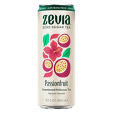 Zevia lata frontal hibisco maracuyá mostrando diseño y sabor refrescante