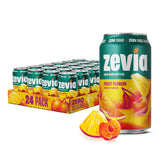 Zevia pack de 24 latas de Fruit Punch mostrando frente del empaque y conveniencia