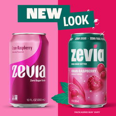 Zevia lata en mano para apreciar tamaño y portabilidad