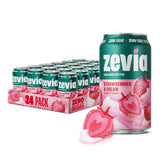 Zevia lata frontal Strawberries & Cream mostrando diseño claro y atractivo