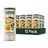 Zevia lata frontal mostrando diseño y sabor blood orange, refresco sin azúcar