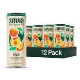 Zevia lata frontal con diseño y sabor durazno, refresca sin azúcar