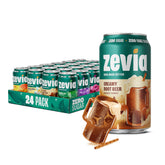Zevia pack frontal de 24 latas mostrando variedad y conveniencia