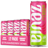 Zevia lata frontal Strawberry Kiwi mostrando etiqueta y beneficio sin calorías