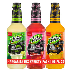 Zing Zang pack frontal mostrando las tres botellas y variedad de sabores para fiestas