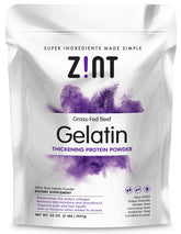 Zint envase frontal 32 oz mostrando la gelatina sin sabor y su uso versátil