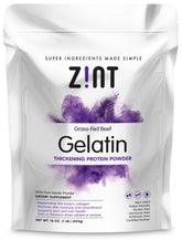 Zint gelatina de res frente del envase mostrando presentación y uso