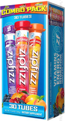Zipfizz empaque frontal mostrando sobres y beneficio hidratación rápida