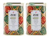 ZOE lata frontal pack de 2 mostrando envase protectivo y conservación