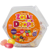 Zollipops bolsa frontal Zolli Drops 26 oz con etiqueta visible y beneficios