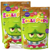 Zollipops envase frontal mostrando sabor caramelo-manzana verde y conveniencia