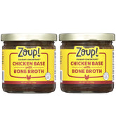 Zoup! frasco concentrado de pollo vista frontal con etiqueta clara y beneficios