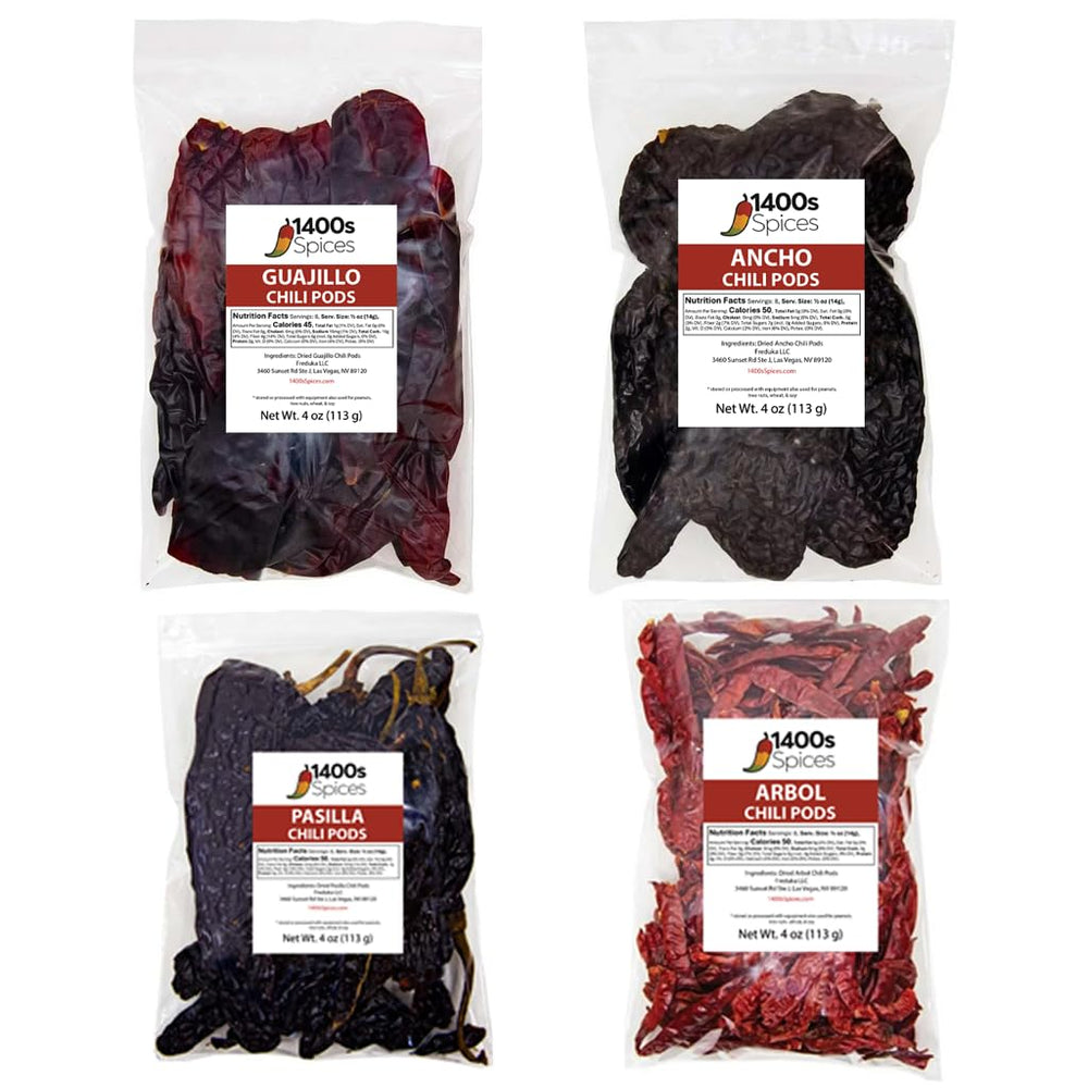 1400S SPICES pack frontal con cuatro chiles para cocinar auténtico sabor