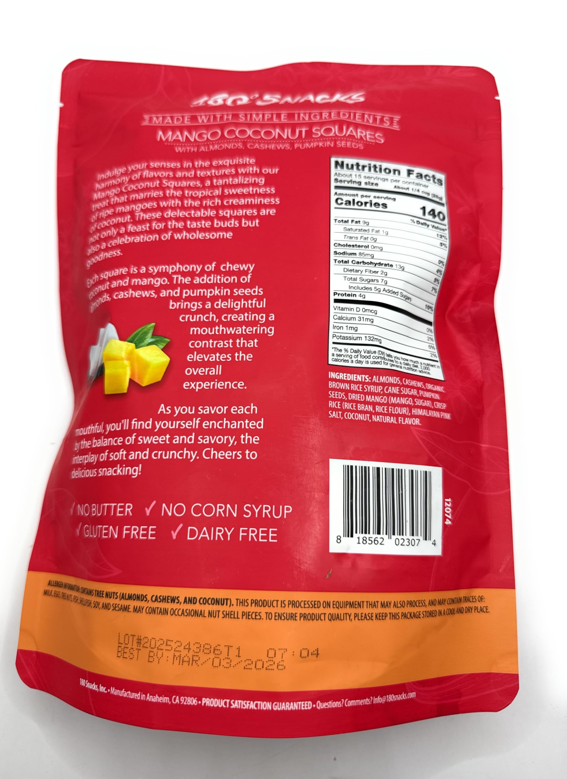 180 Snacks primer plano de textura que resalta almendras y semillas crujientes