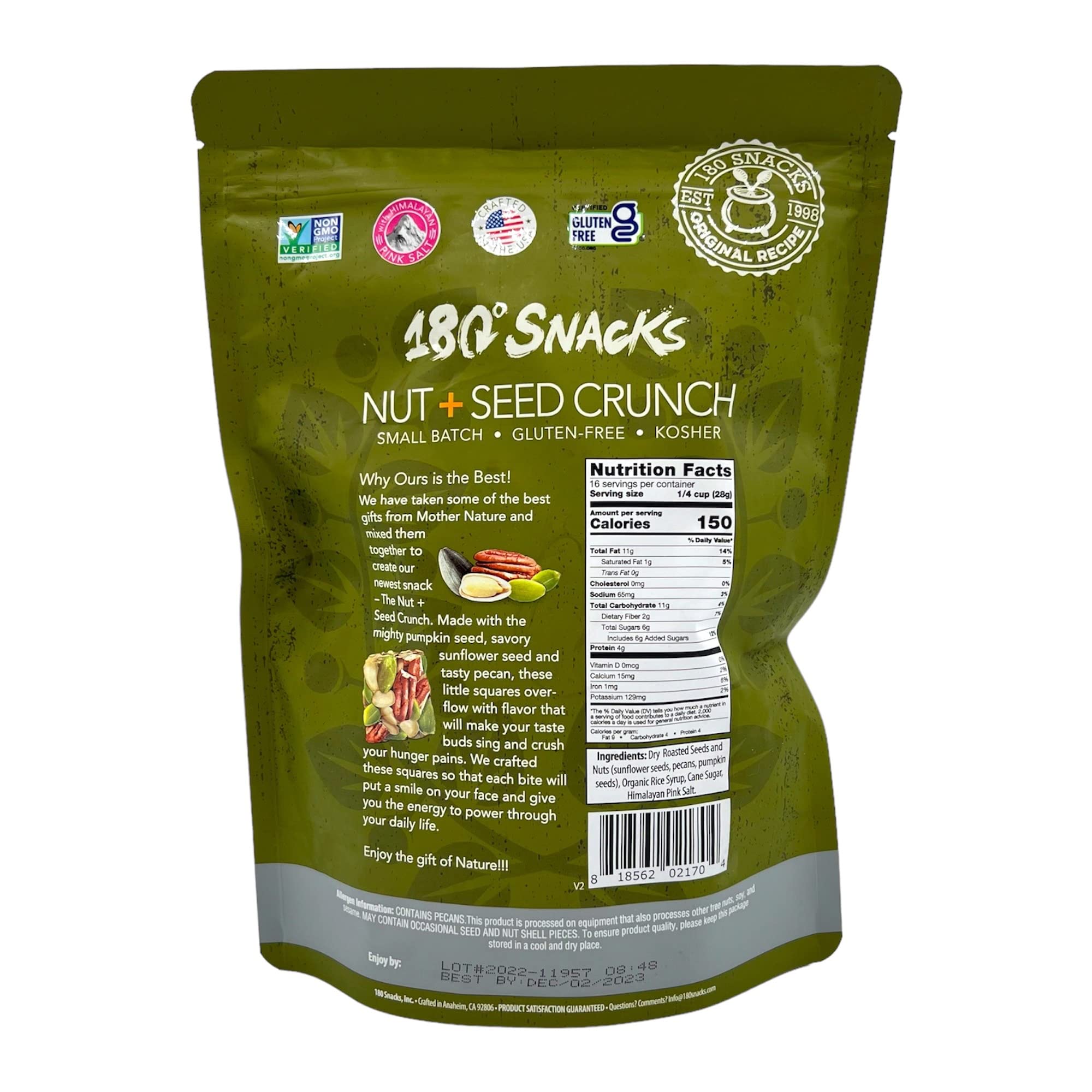 180 Snacks primer plano de semillas y pacanas, textura crujiente y apetecible