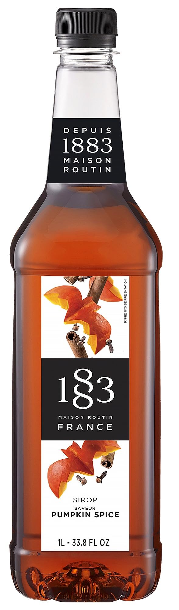 1883 MAISON ROUTIN botella frontal 1 litro que muestra diseño y sabor