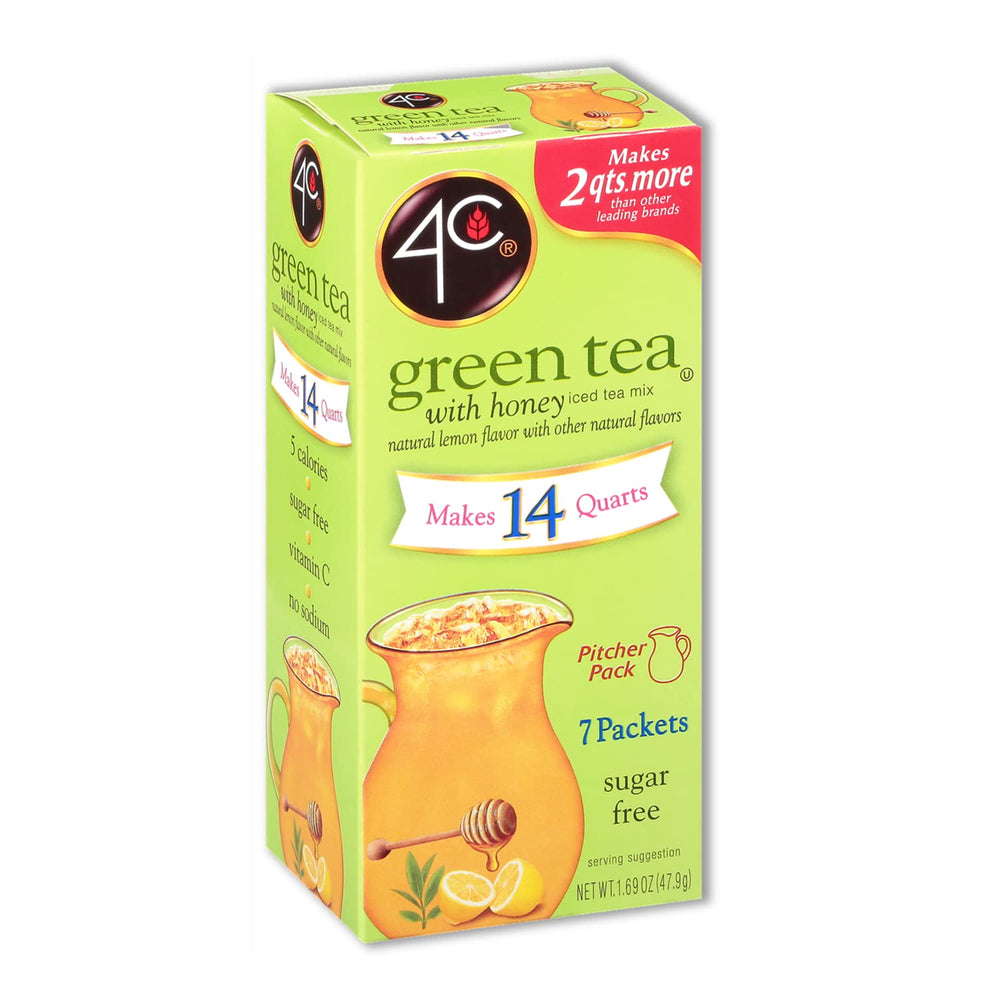 4C jarra preparada con hielo y té verde lista para servir