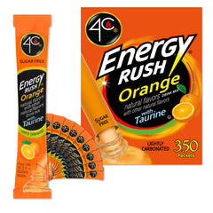 4C paquete frontal Energy Rush naranja mostrando cantidad y marca