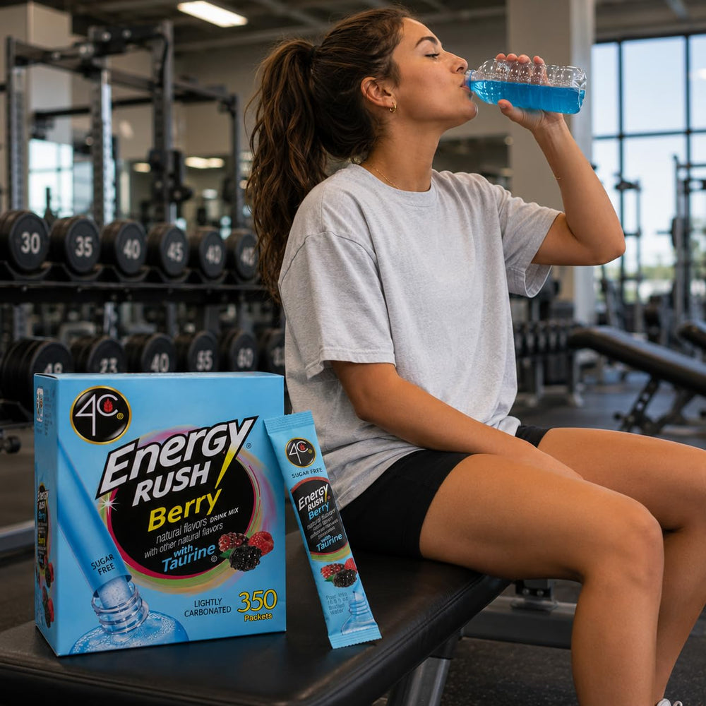 4C stix al lado de equipo de gimnasio, ideal para hidratación postentreno