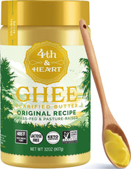 4th & Heart frasco frontal ghee 32 oz, presentación clara y confiable