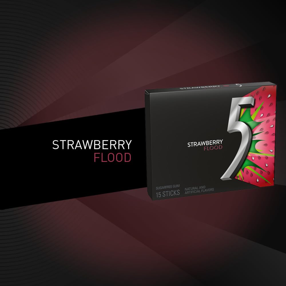 5 GUM primer plano de la textura del chicle que resalta durabilidad