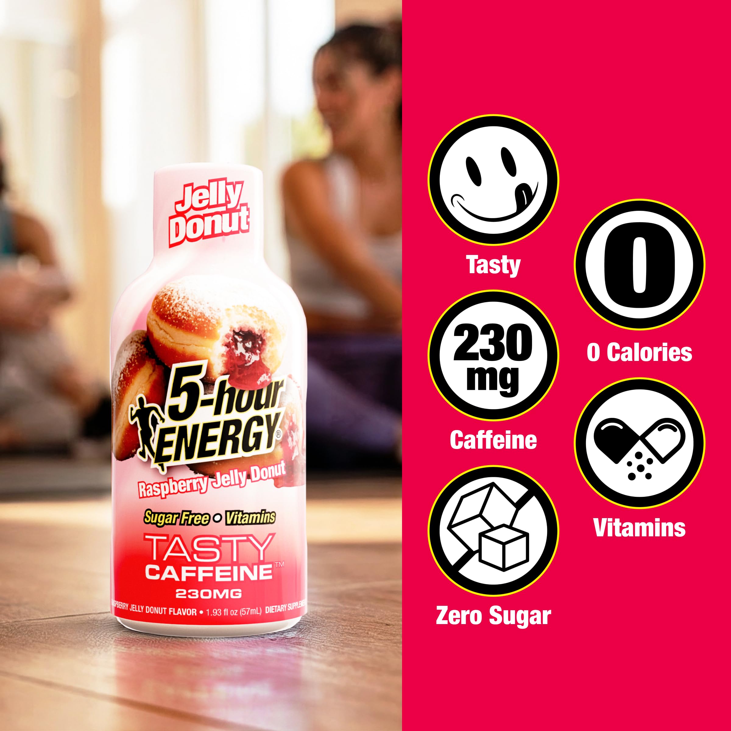 5-hour ENERGY botella abierta mostrando el diseño y facilidad de consumo