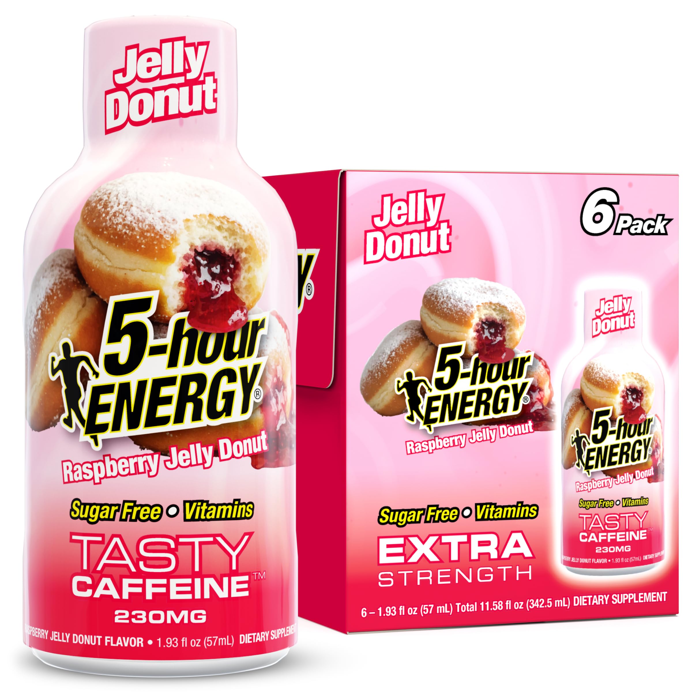 5-hour ENERGY frente del paquete con seis botellas listo para llevar