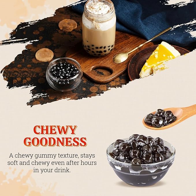 52USA Boba ambiente de cafetería con producto en mostrador, sugiere uso comercial