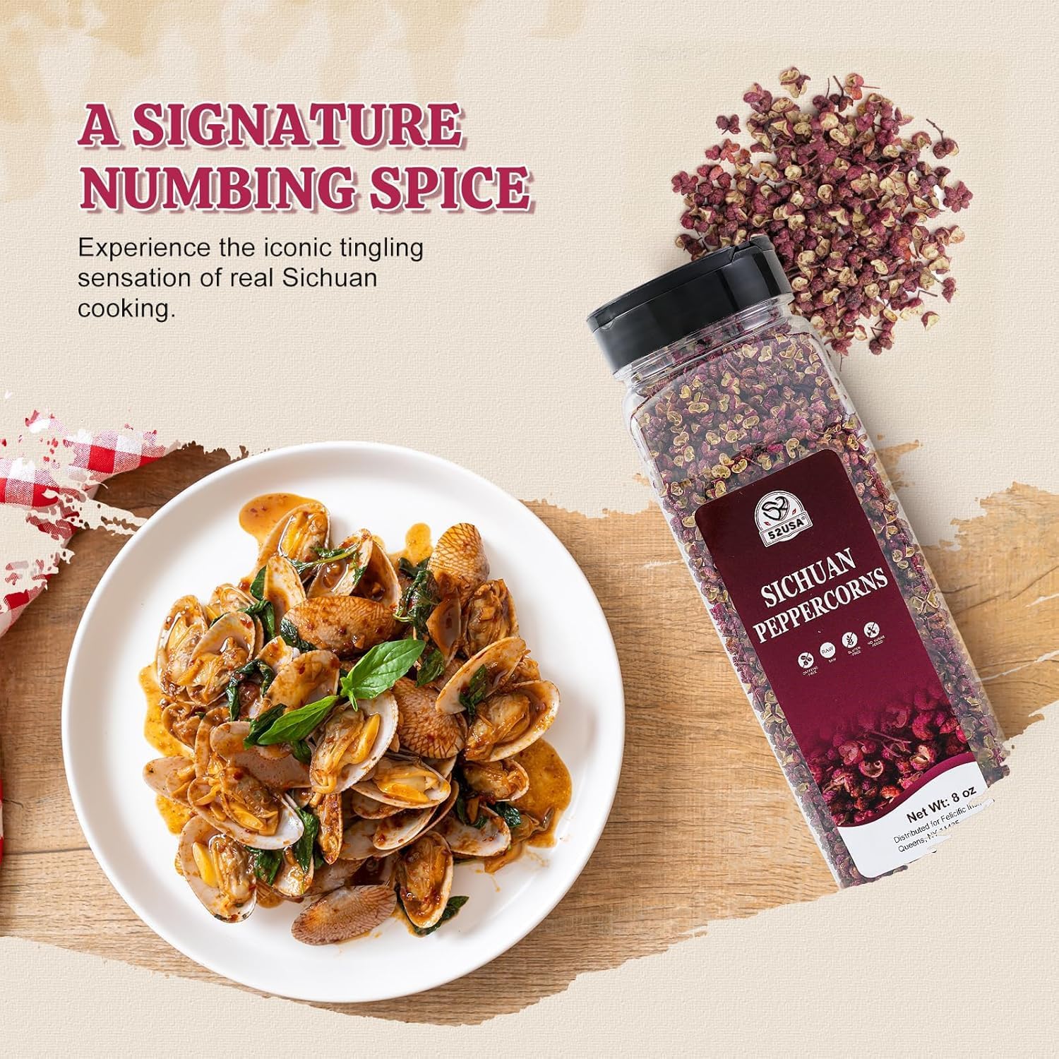 52USA frasco cerrado al vacío para preservar aroma y potencia