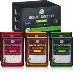 52usa paquete frontal de shirataki konjac mostrando el sello USDA Organic y beneficios