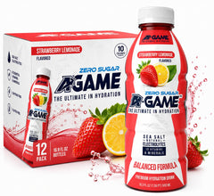 A-GAME frente del empaque presentando pack y sabor fresa limonada, hidratación práctica
