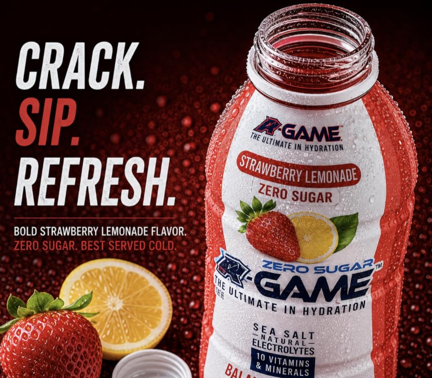 A-GAME pack de 12 botellas mostrado para almacenamiento y conveniencia