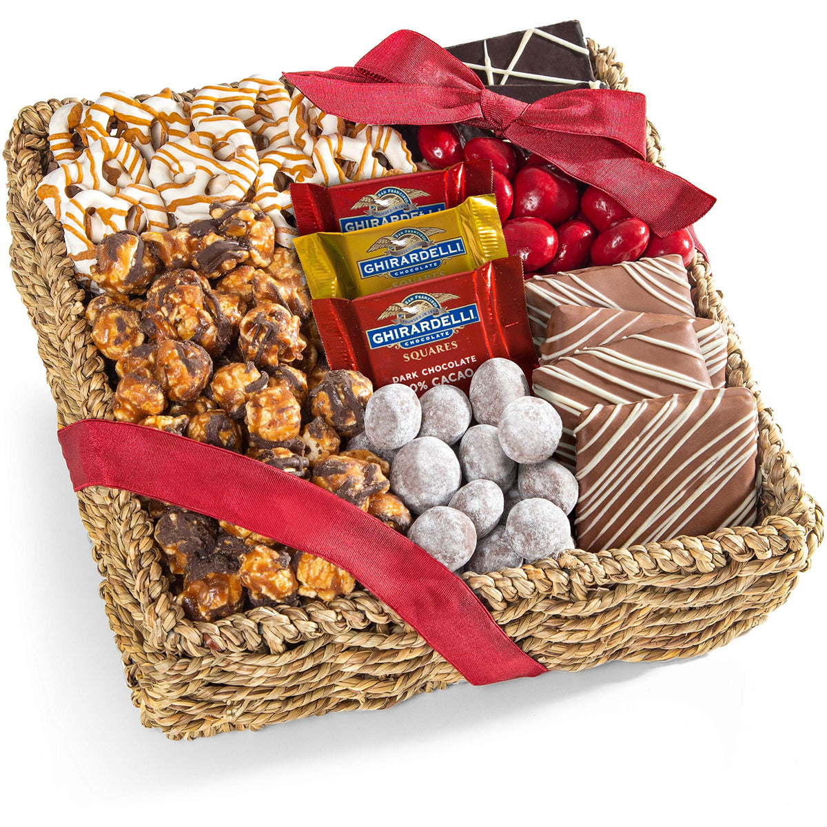 A Gift Inside cesta frontal con chocolates y embalaje listo para regalar