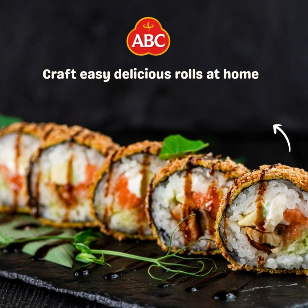 ABC en cocina estilo asiática realzando platos caseros