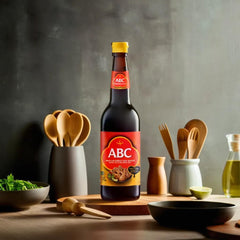 ABC salsa de soja dulce textura espesa goteando, mejora brillo en platos